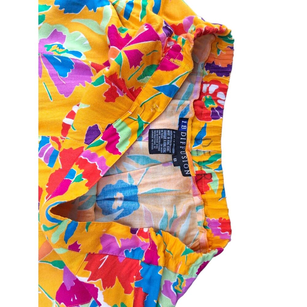 Vintage Style I.B. Diffusion Vibrant Floral Skirt - Size 8 - Bright Bold - Picture 7 of 7